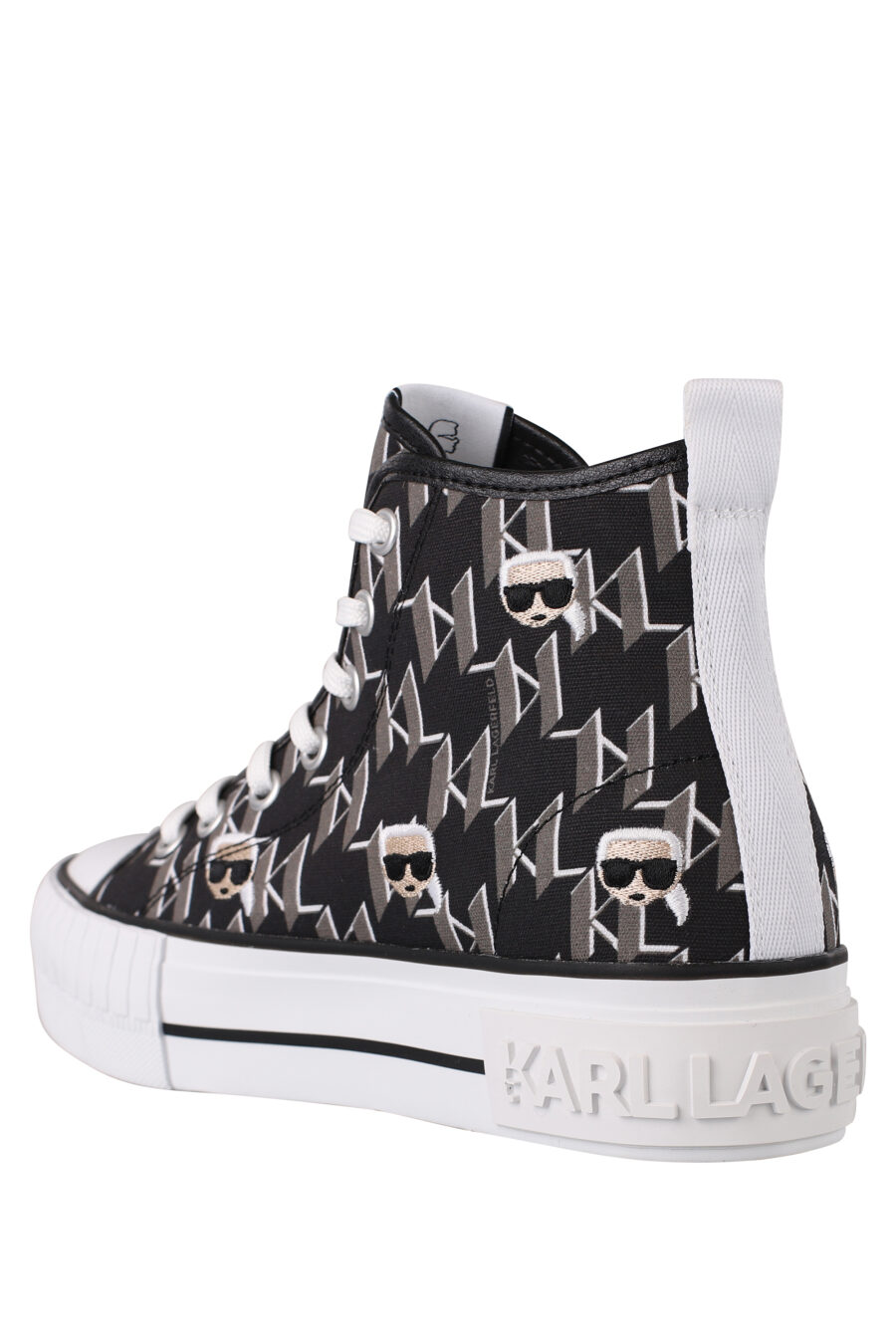 Black high top trainers with monogram and laces - IMG 1365