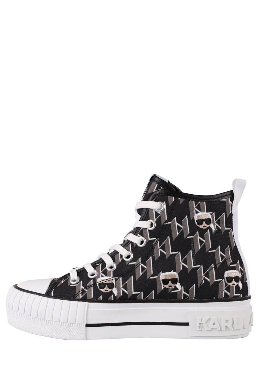 Black high top trainers with monogram and laces - IMG 1366