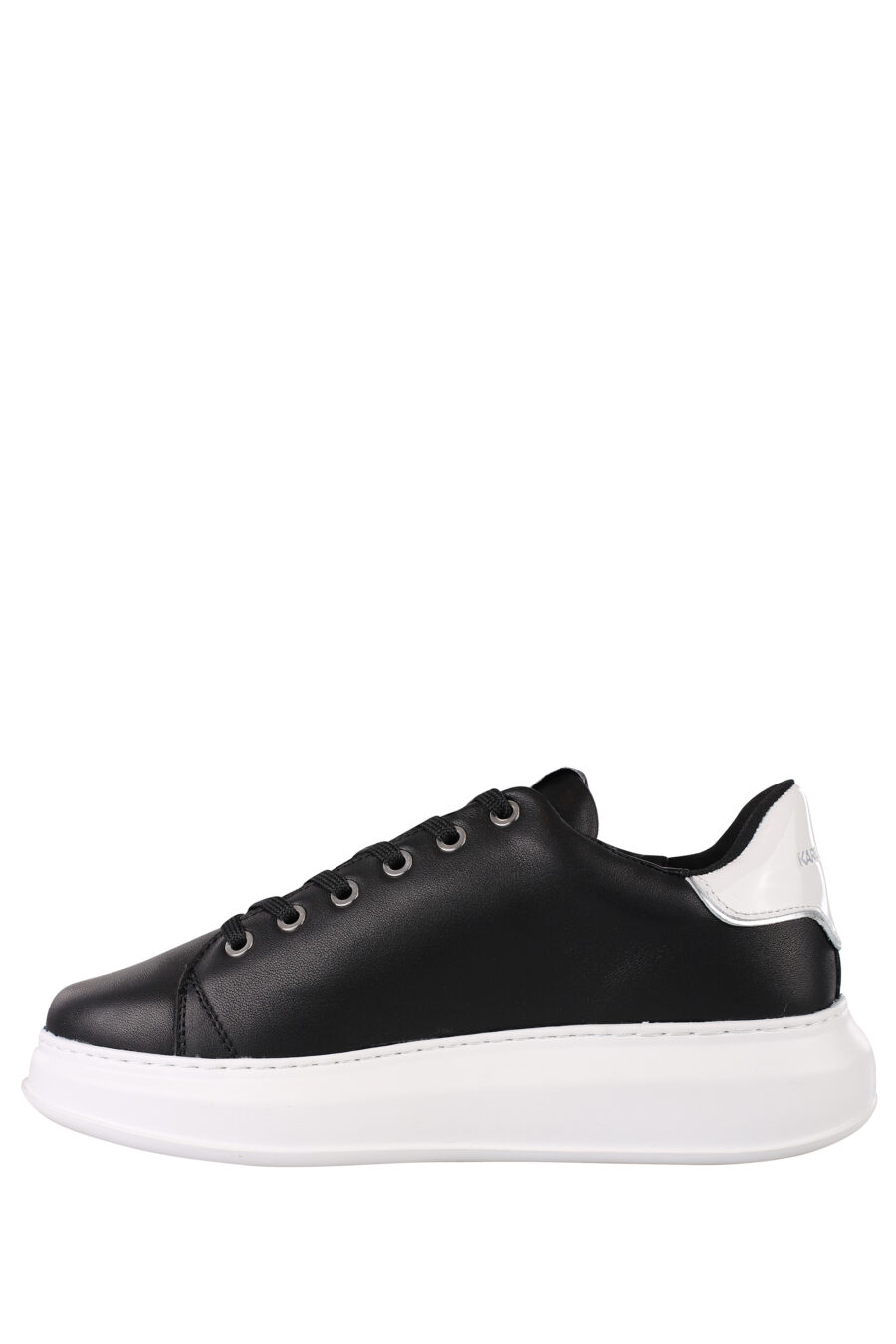 Black trainers with silver metal lettering logo - IMG 1388