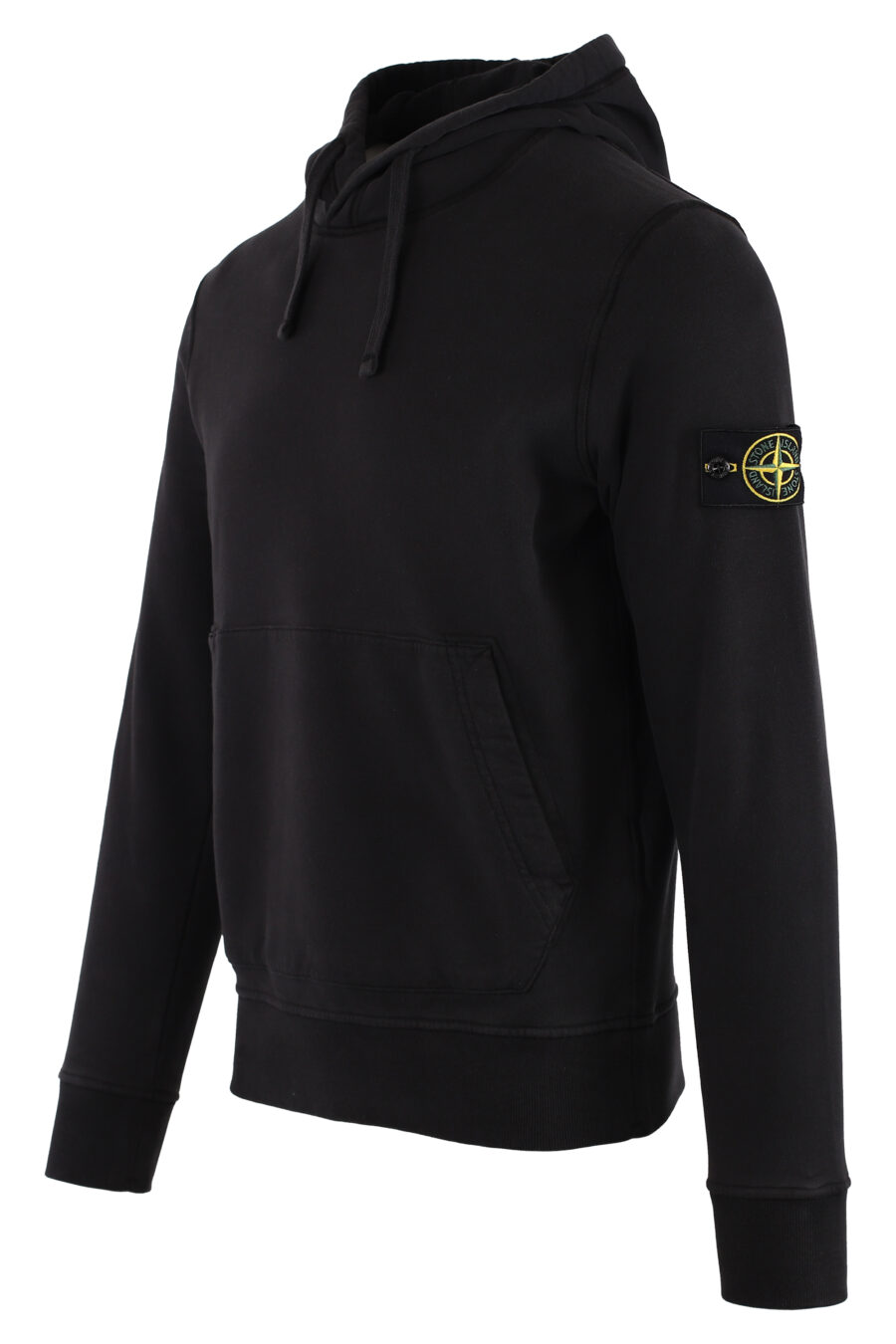 Black hooded sweatshirt with logo patch - IMG 1439