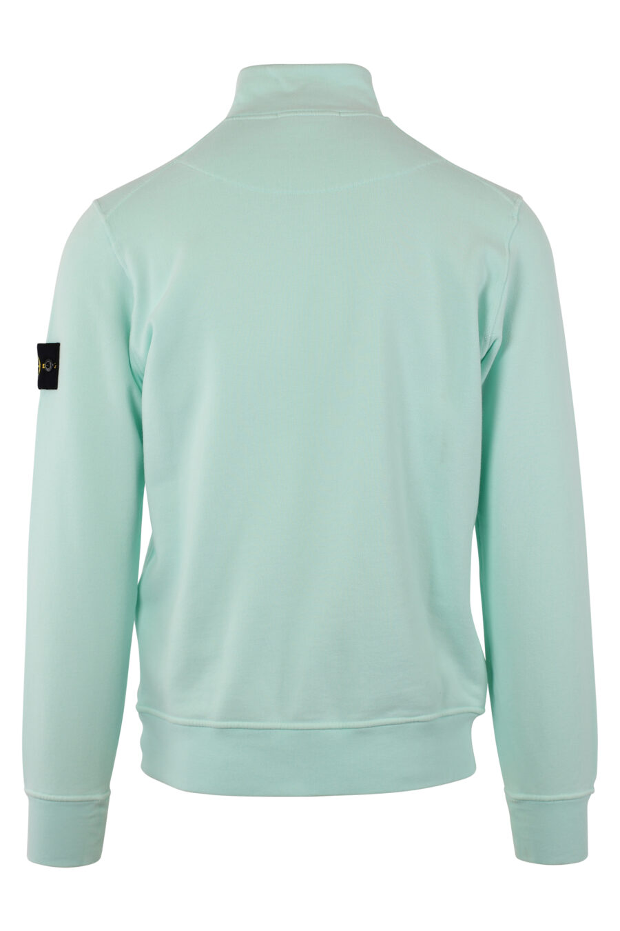 Light blue sweatshirt with short zip and patch - IMG 1477