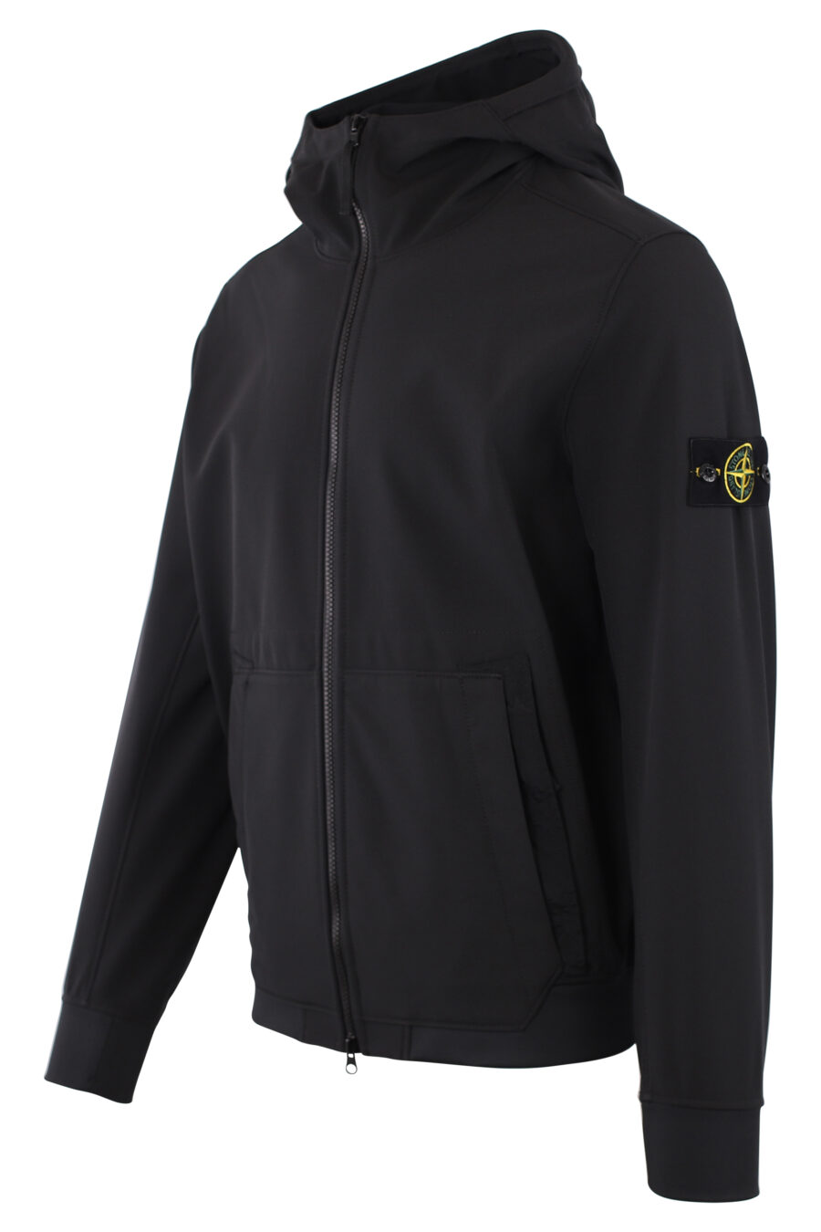 Black jacket with hood and logo patch - IMG 1505