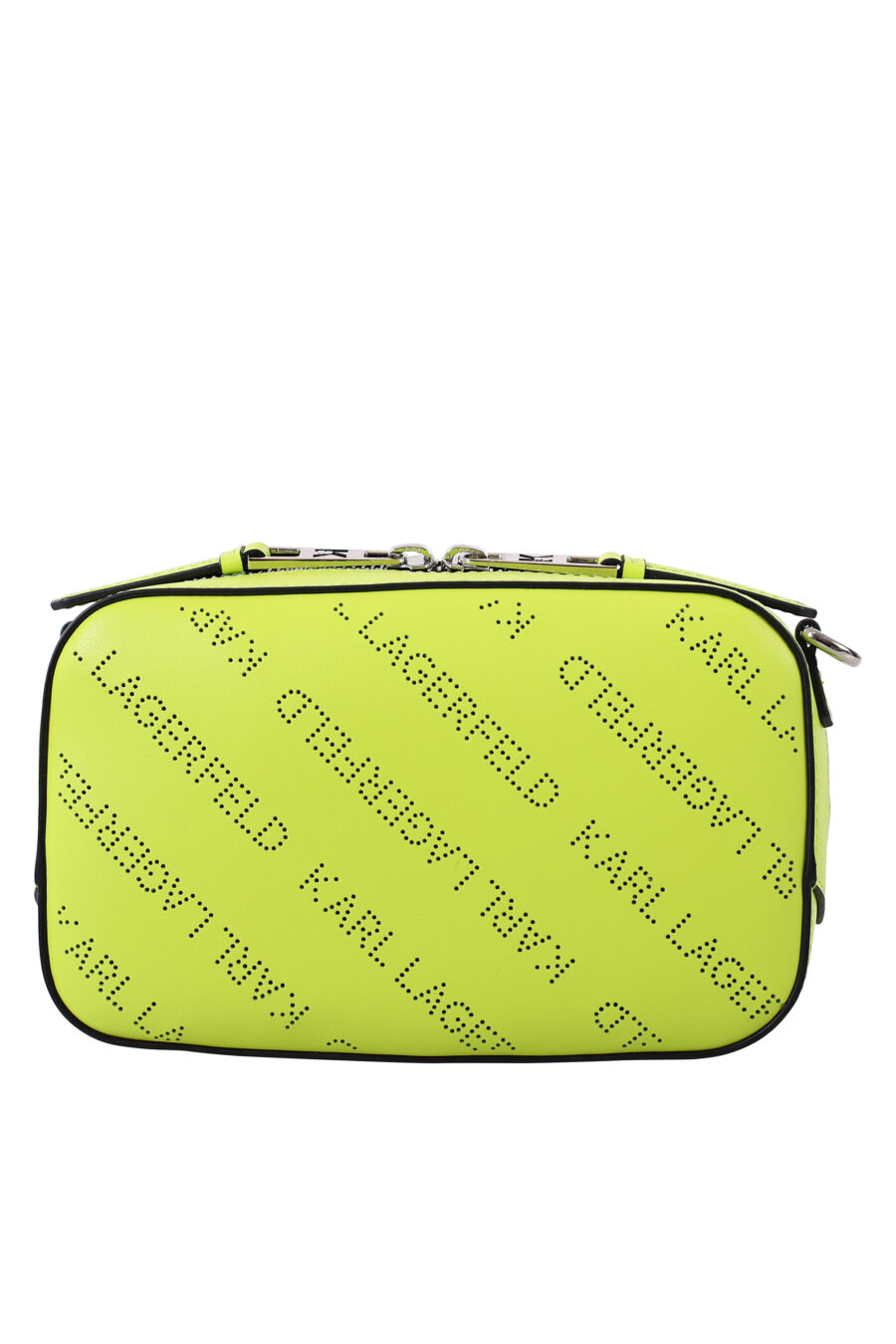 Lime green shoulder bag with perforated logo - IMG 1737