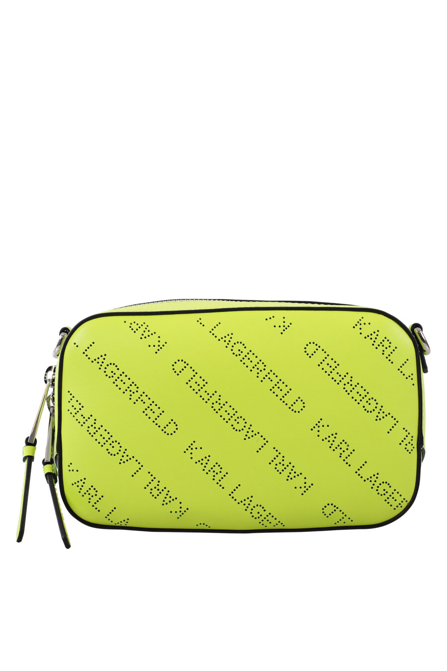 Lime green shoulder bag with perforated logo - IMG 1741