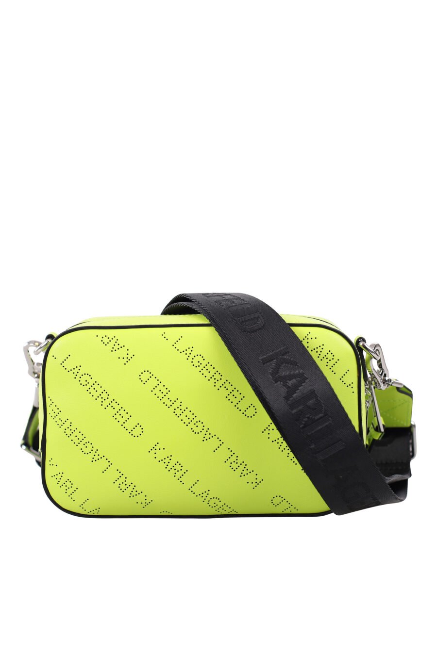 Lime green shoulder bag with perforated logo - IMG 1751