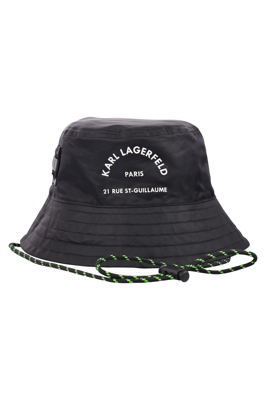 Sombrero de pescador negro reversible con logo "rue st-guillaume" - IMG 1849