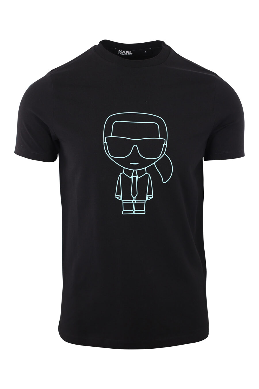 Black T-shirt with logo in mint green silhouette - IMG 1996
