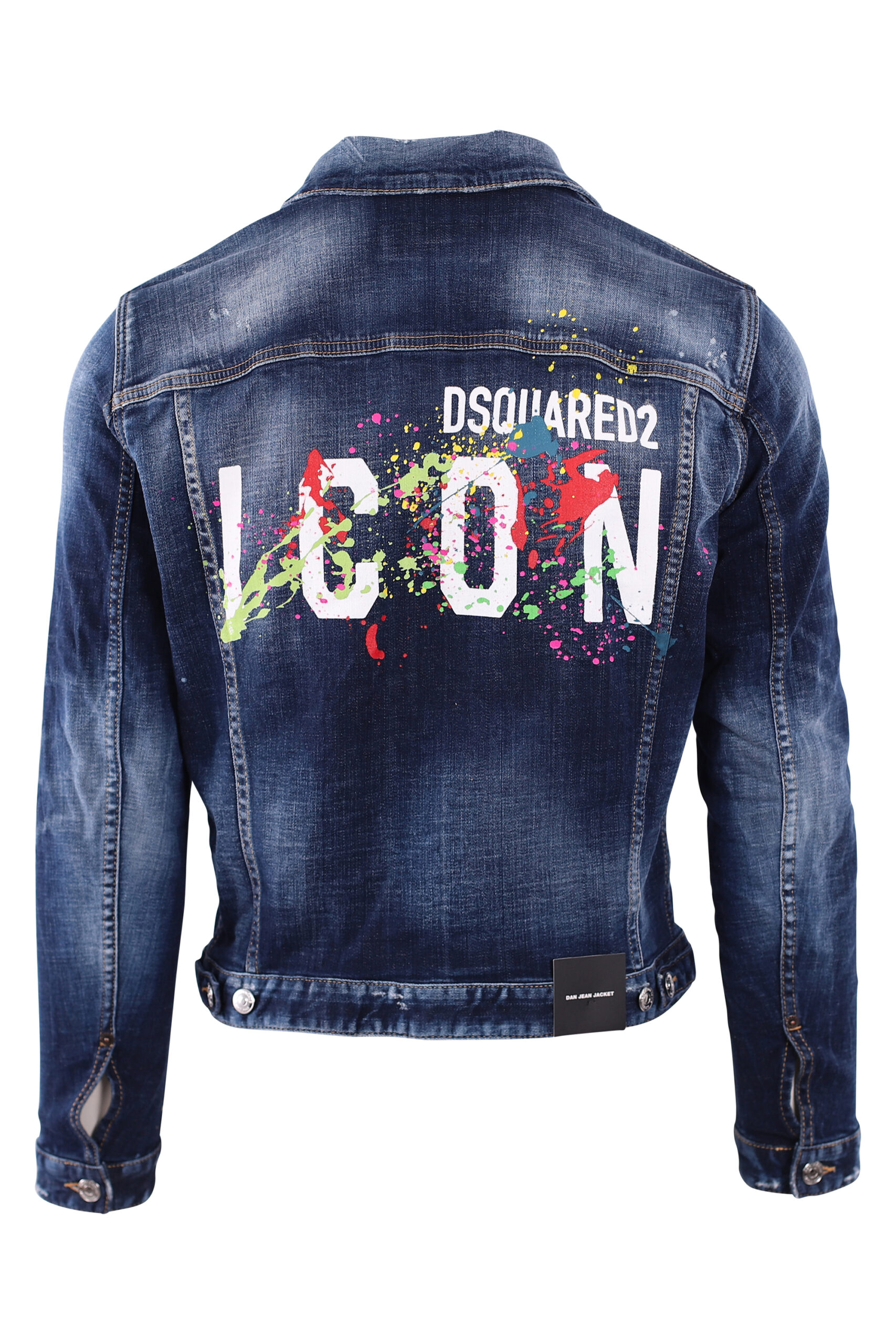 Dsquared2 - Blue denim jacket with "Icon splash" - BLS Fashion
