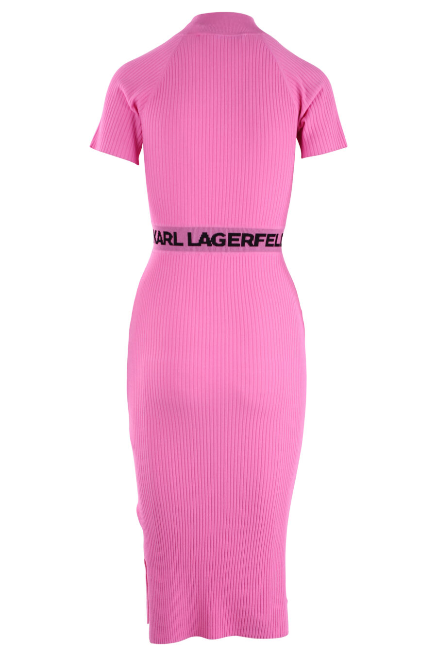 Vestido color rosa midi con logo en cintura - IMG 3042