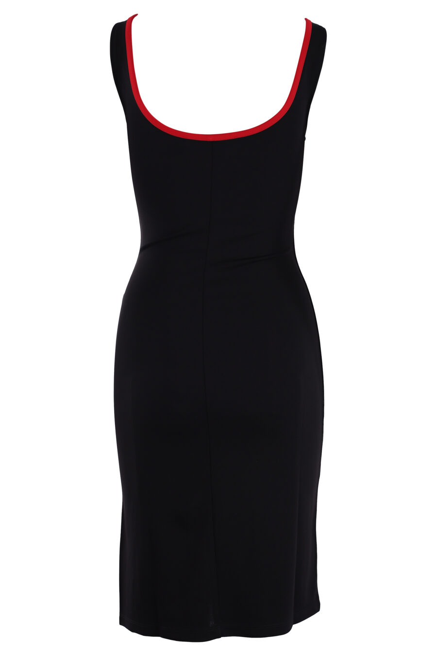 Vestido negro con logo en cinta lateral y detalles rojos - IMG 3044