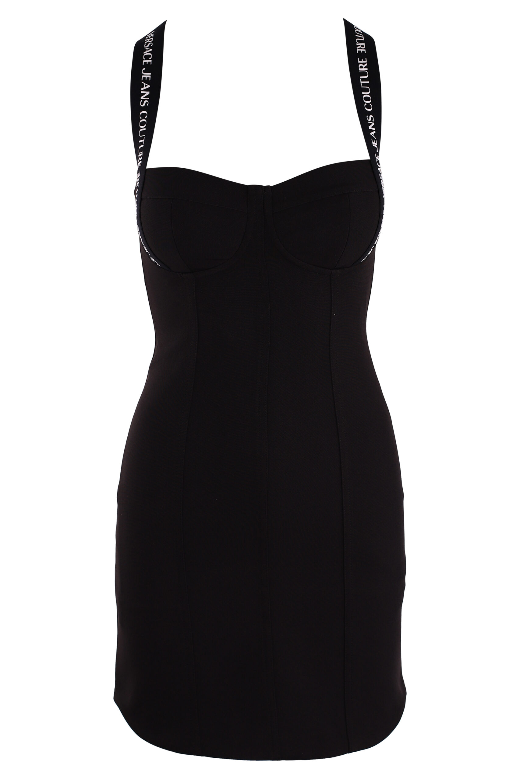 Moschino - Body preto com logótipo de fita nas alças - BLS Fashion