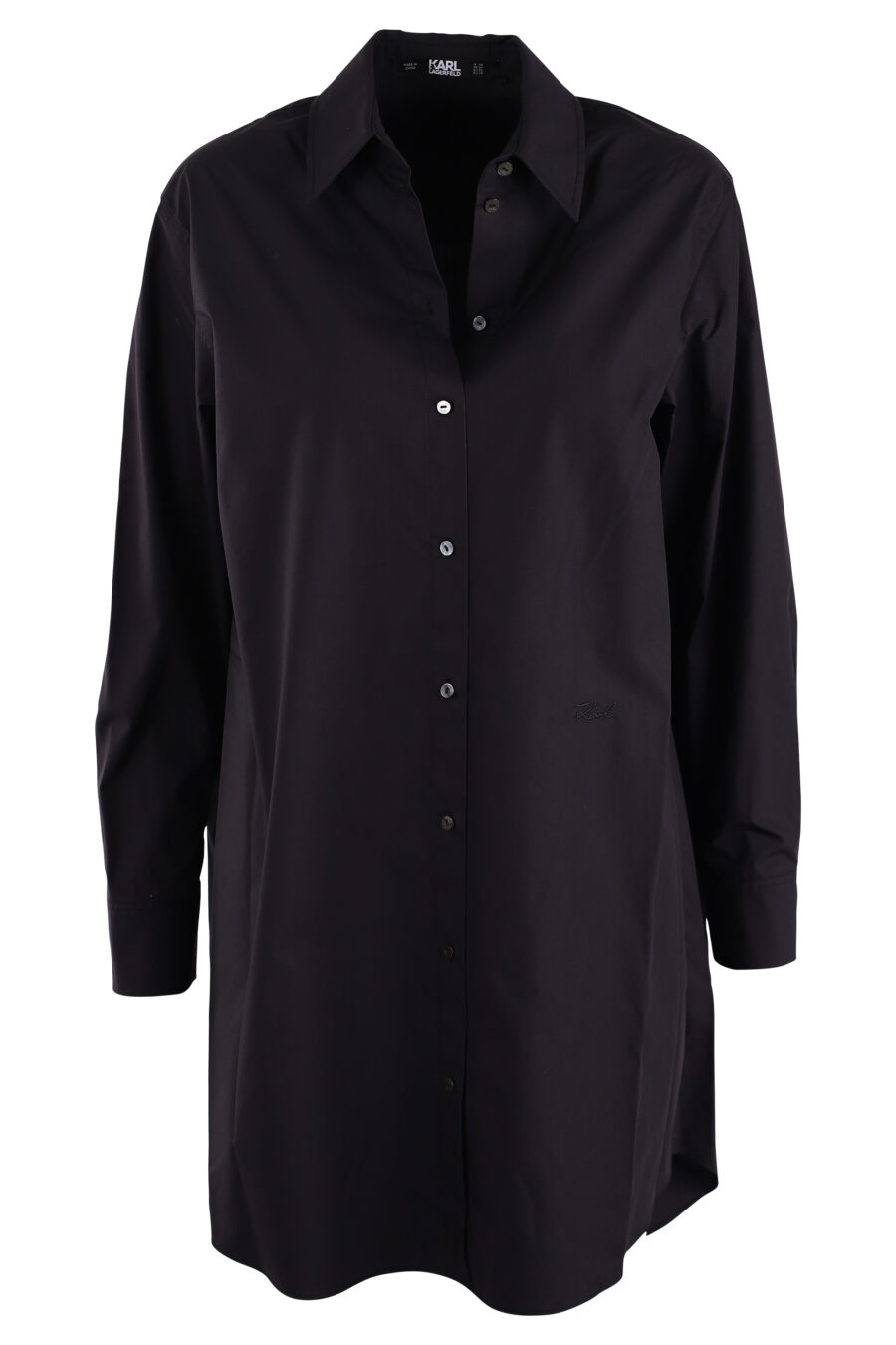 Camisa preta comprida com logótipo de strass - IMG 3081