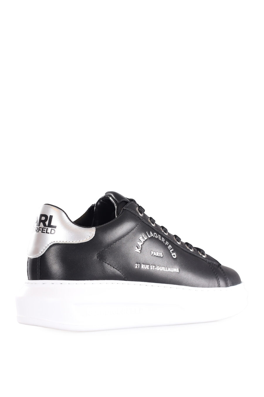 Black trainers with silver metal lettering logo - IMG 9567