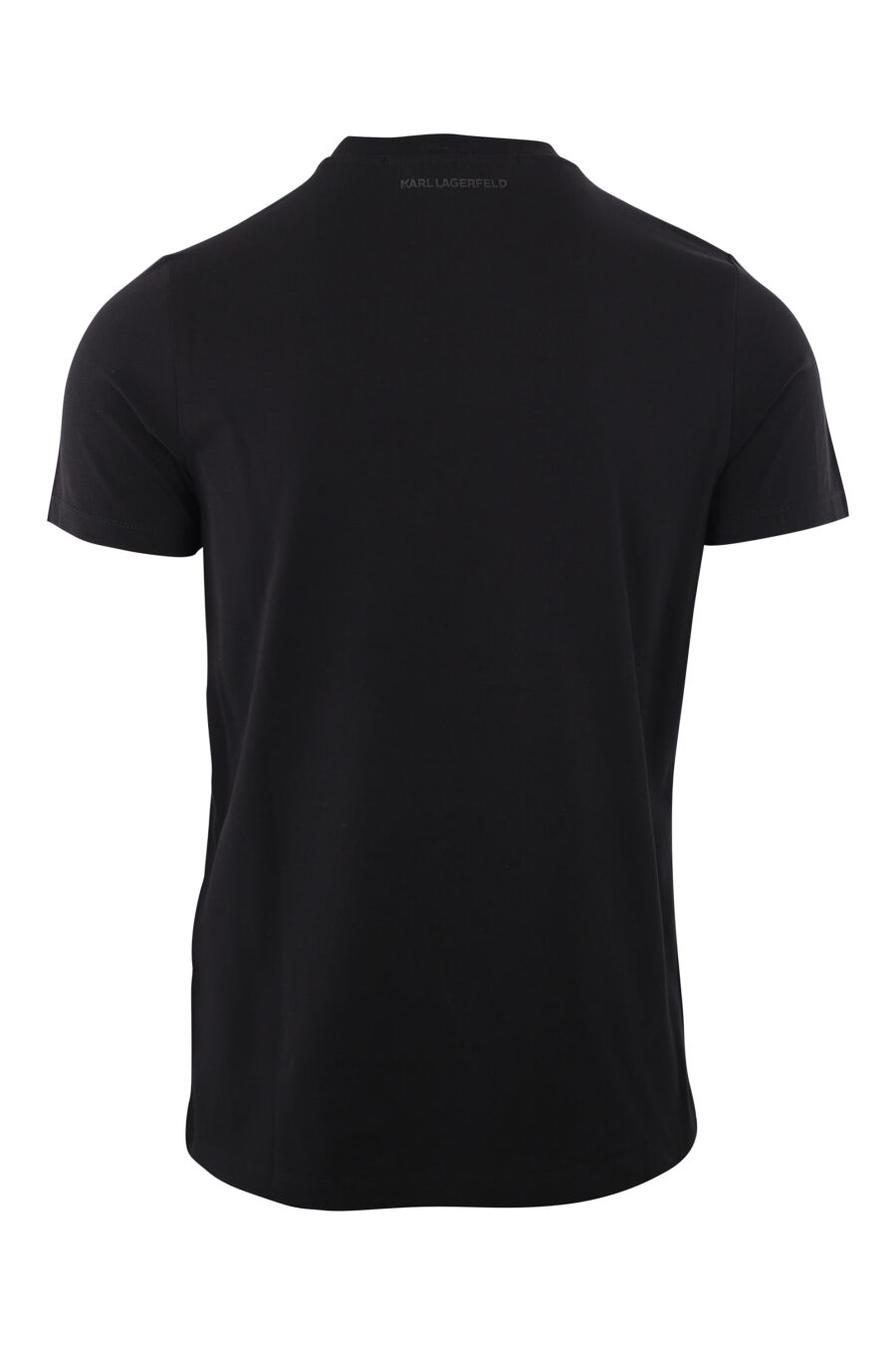Schwarzes T-Shirt mit goldenem Gummilogo "rue st-guillaume" - IMG 2023