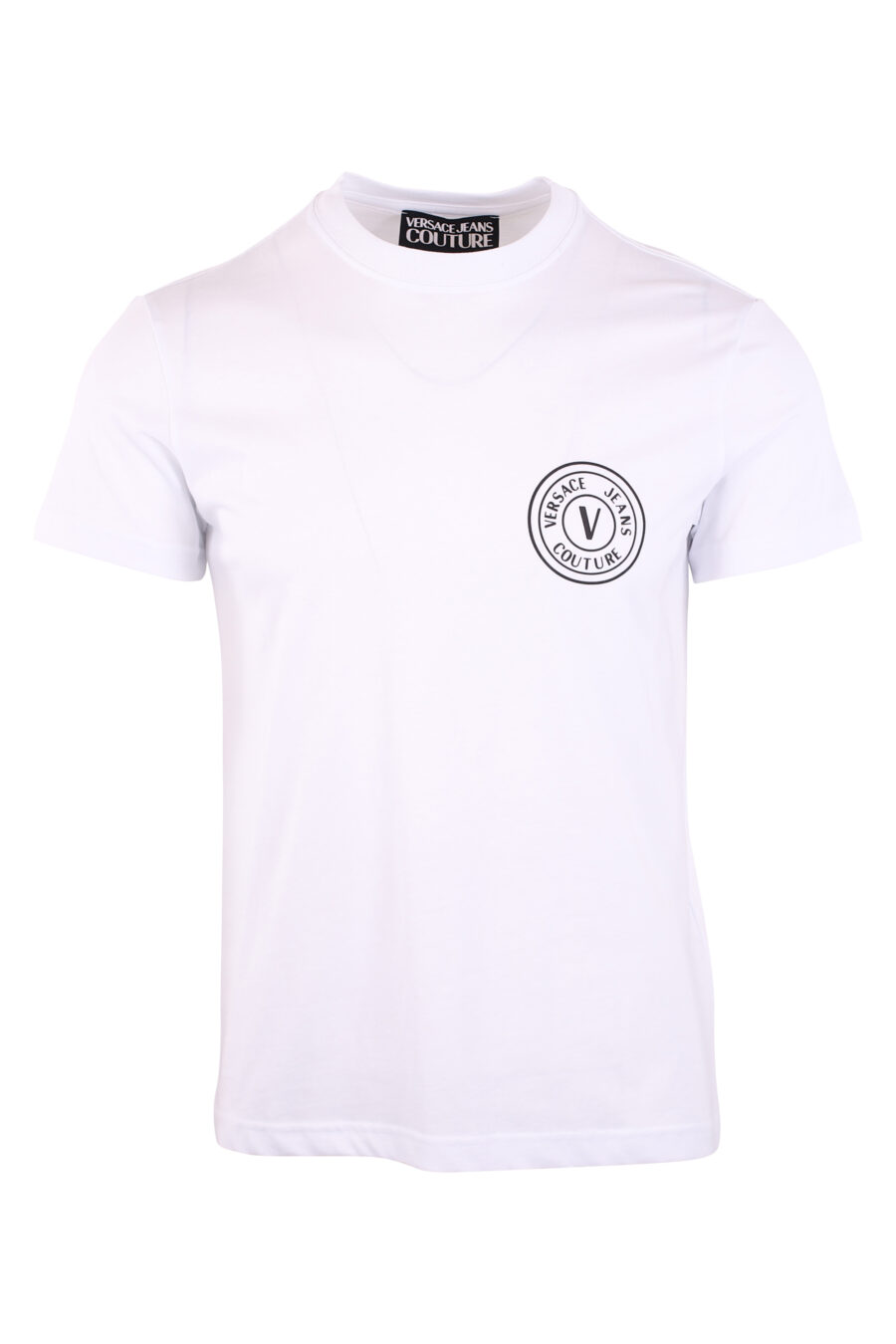 T-shirt weiß mit schwarzem runden Logo klein - IMG 3115