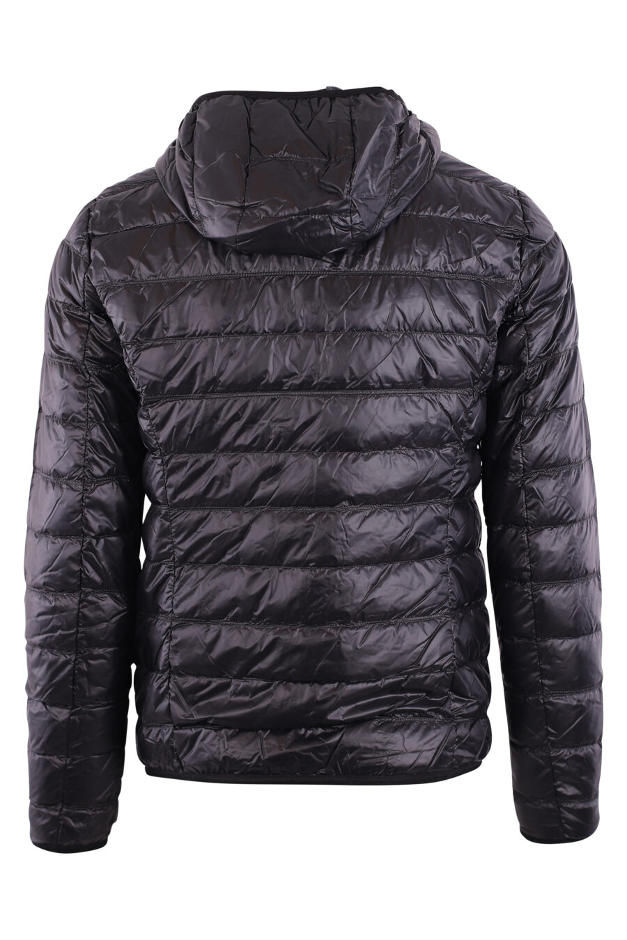Black quilted hooded jacket with "lux identity" logo - IMG 3146