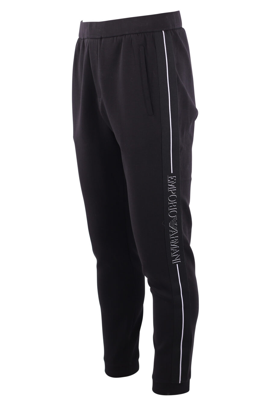 Tracksuit bottoms black with vertical side logo - IMG 3167 copy