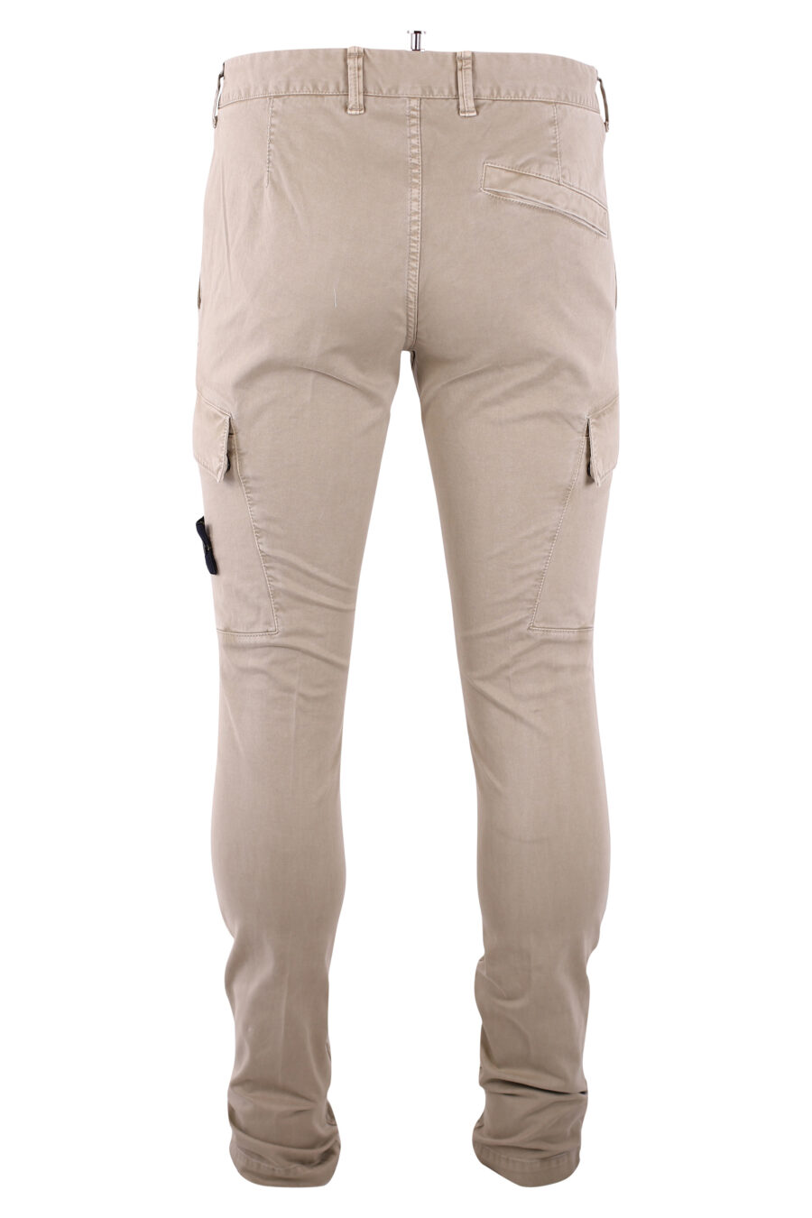 Pantalón beige con bolsillos laterales y parche - IMG 3242