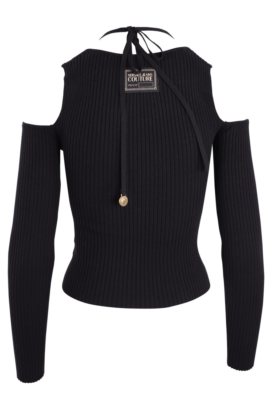 Schwarzer Pullover mit gekreuzten Trägern und offenen Schultern - IMG 3347