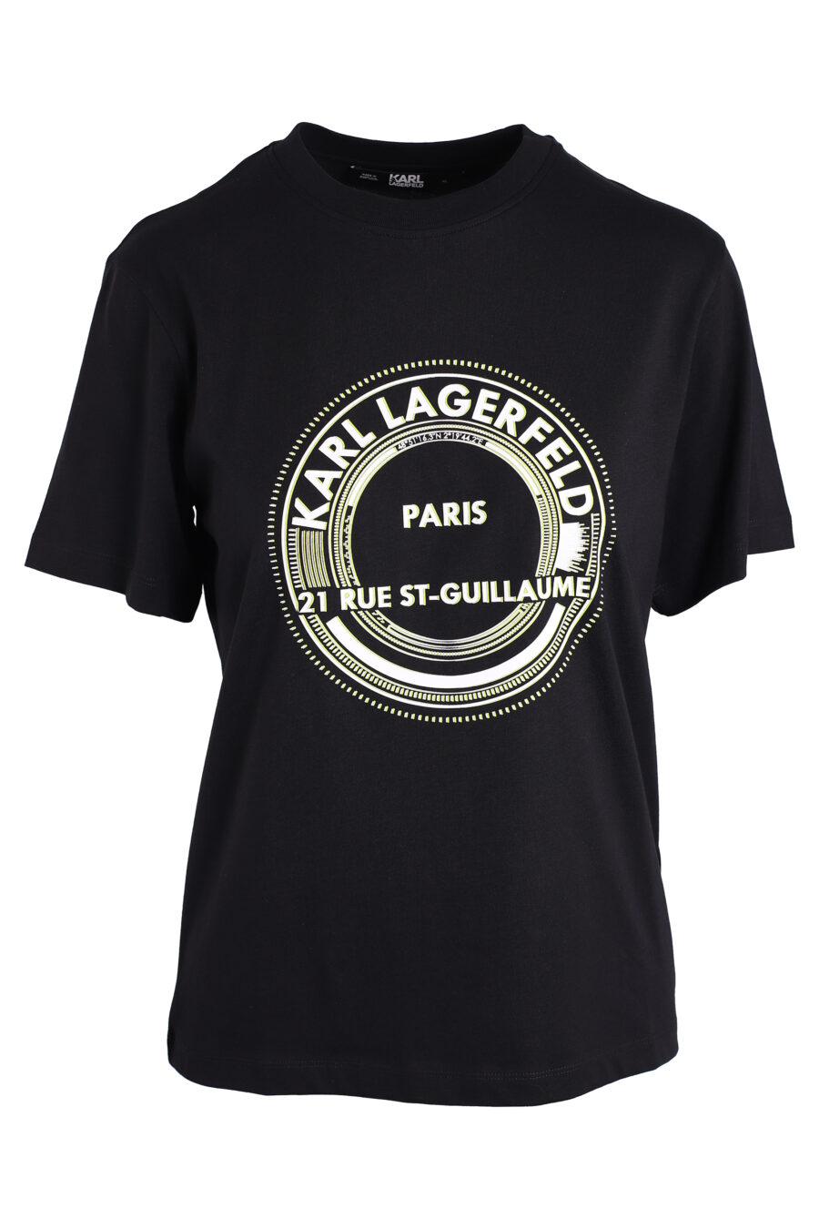 Camiseta negra con logo redondo blanco y verde "paris" - IMG 3356