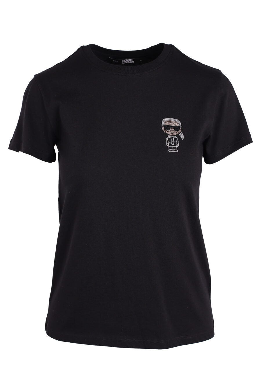 Camiseta negra con logo mini "karl" en strass - IMG 3362