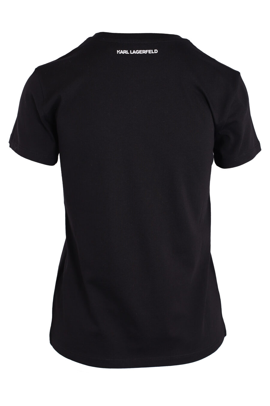 Camiseta negra con logo mini "karl" en strass - IMG 3363