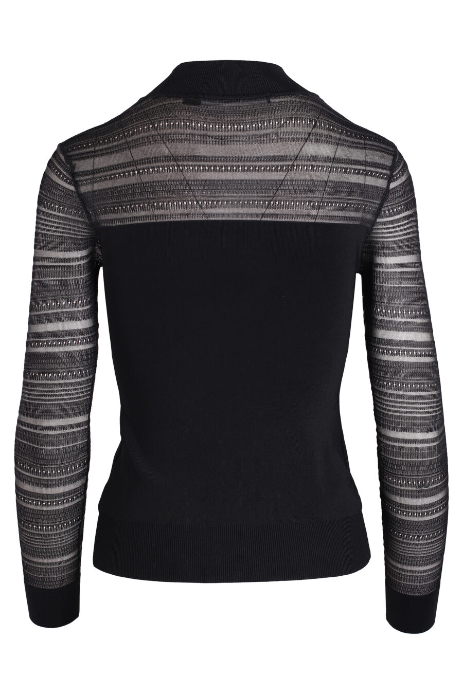 Schwarzes halbtransparentes Langarm-T-Shirt - IMG 3365