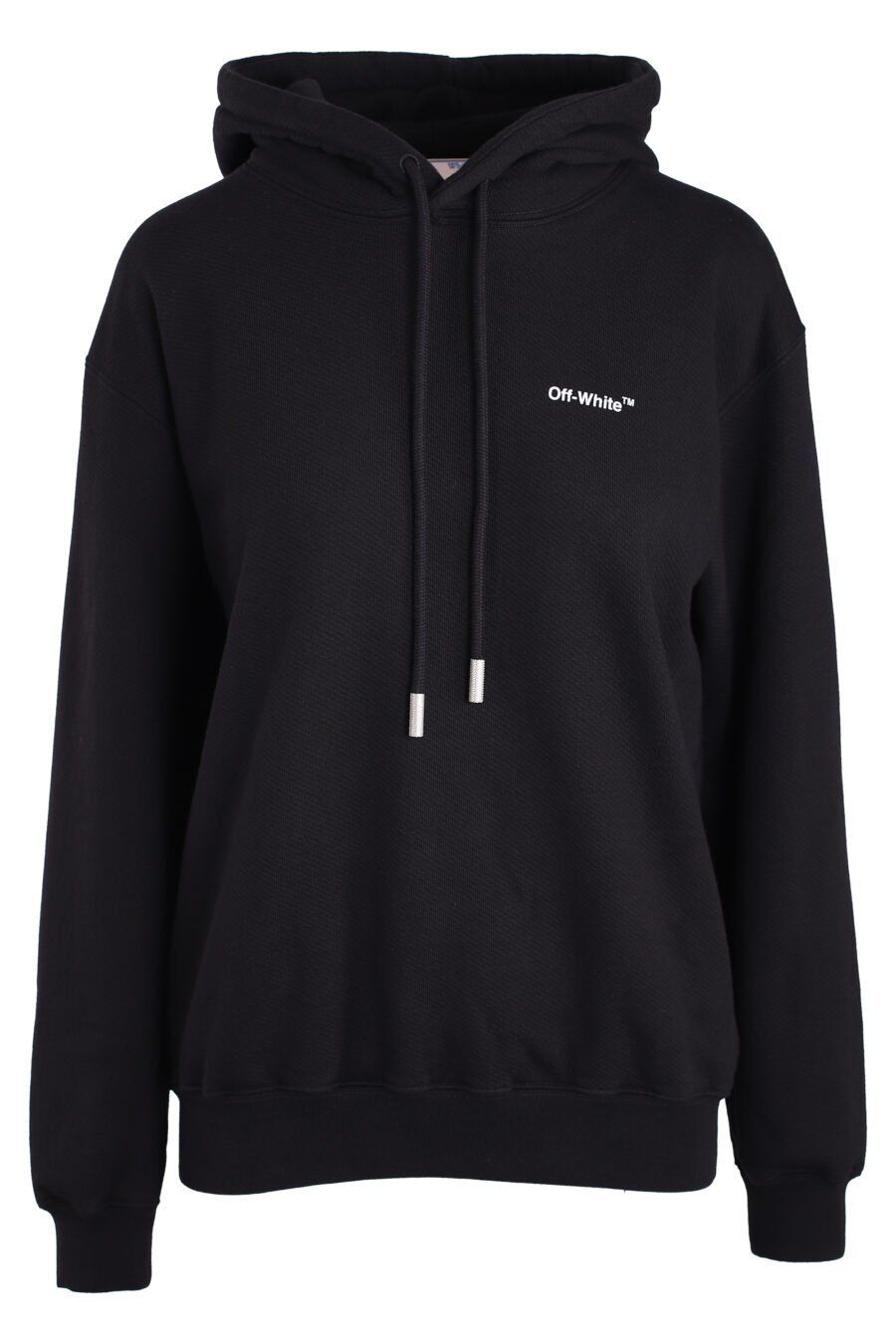Black sweatshirt with white hood "Diagonal" logo - IMG 3398