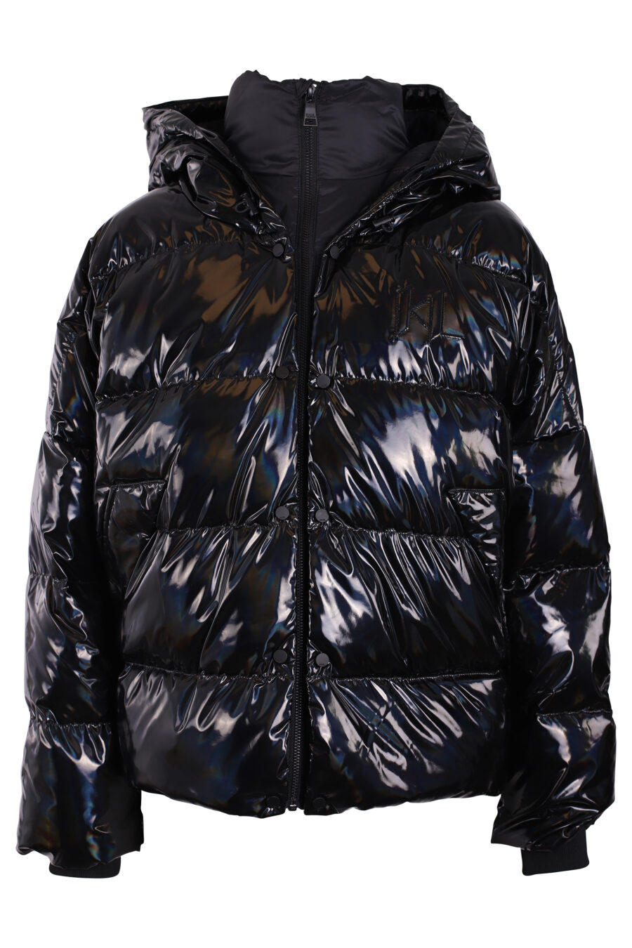Iridescent black hooded jacket - IMG 3416