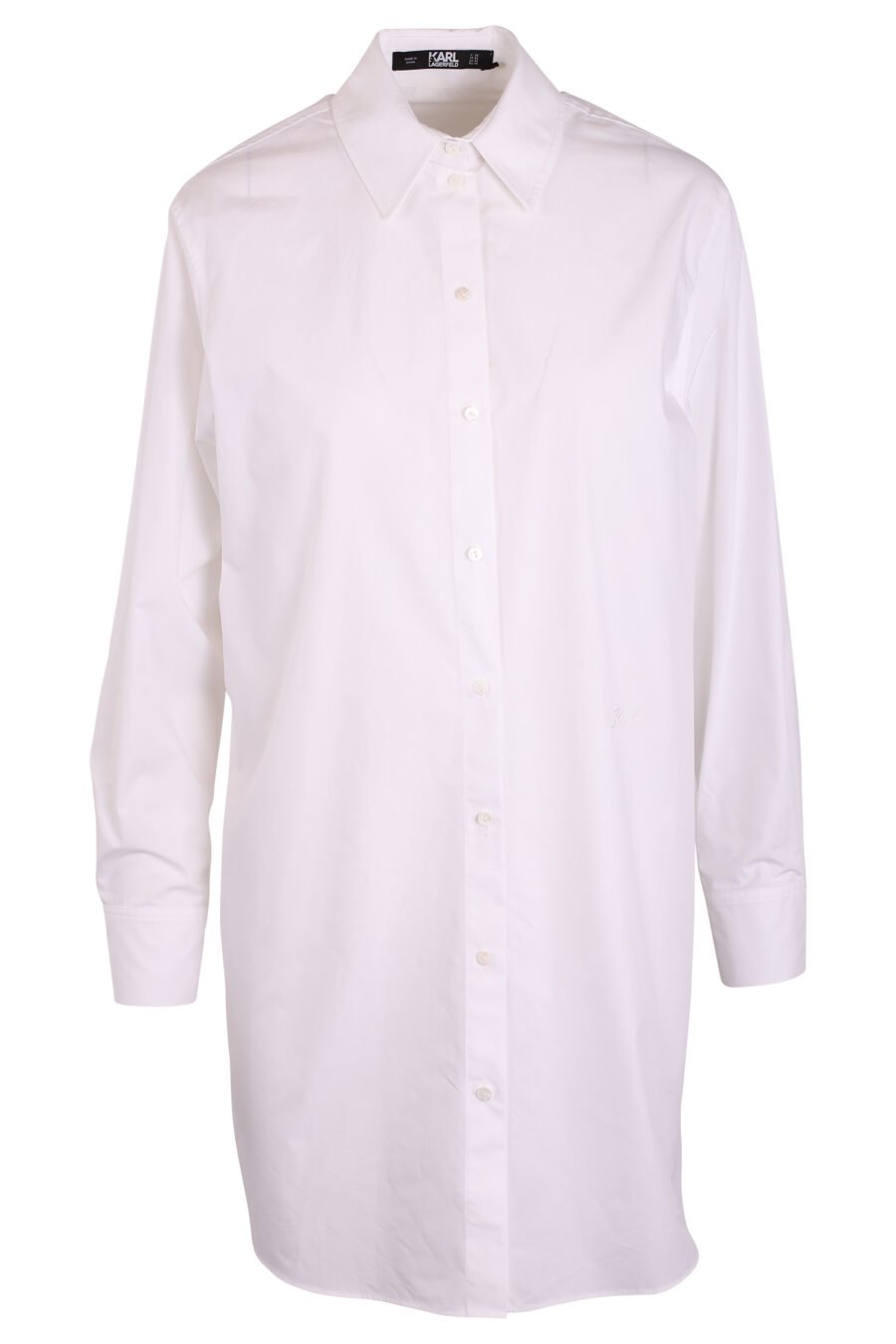 Camisa blanca larga con logo strass - IMG 3422