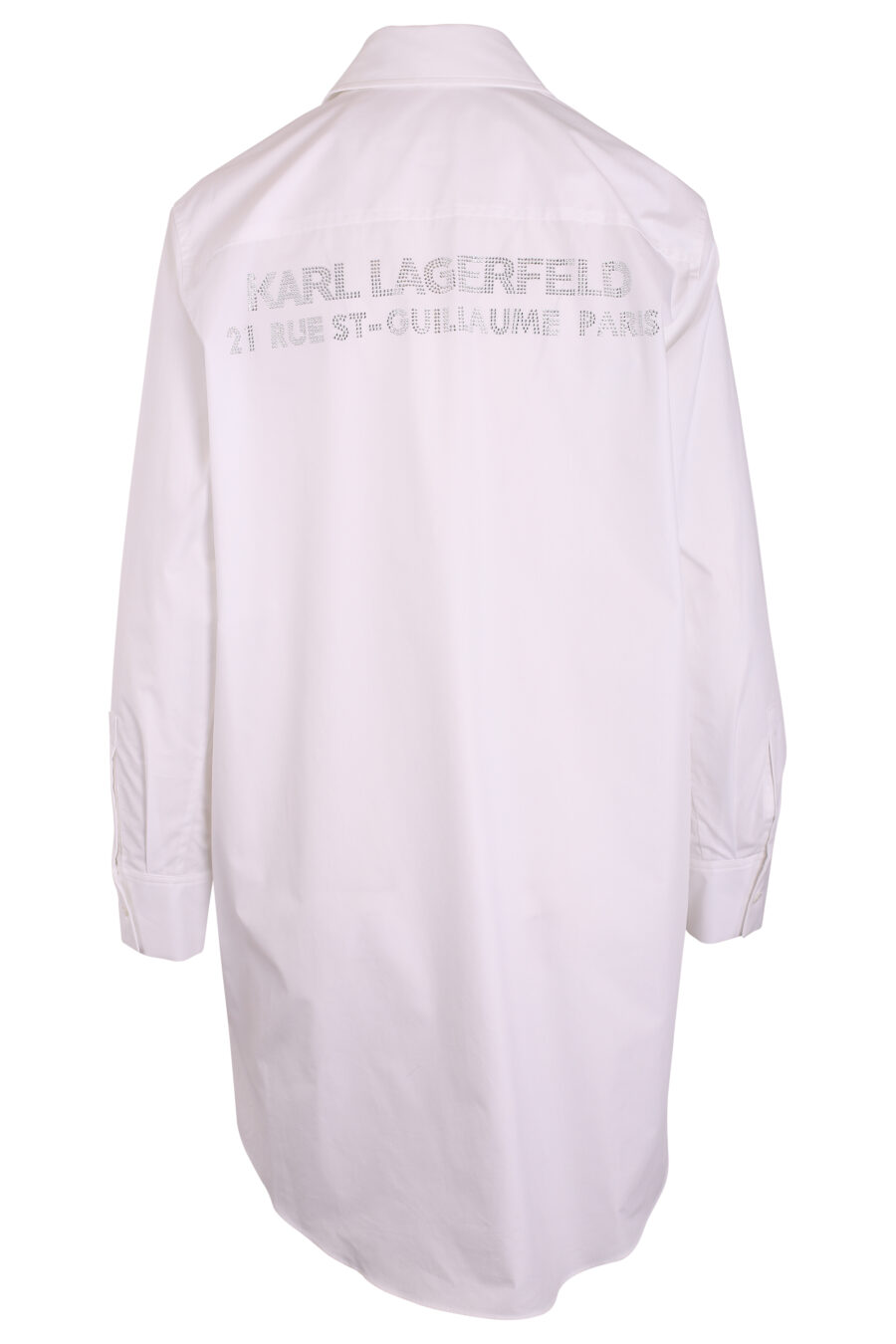 Camisa branca comprida com logótipo de strass - IMG 3424