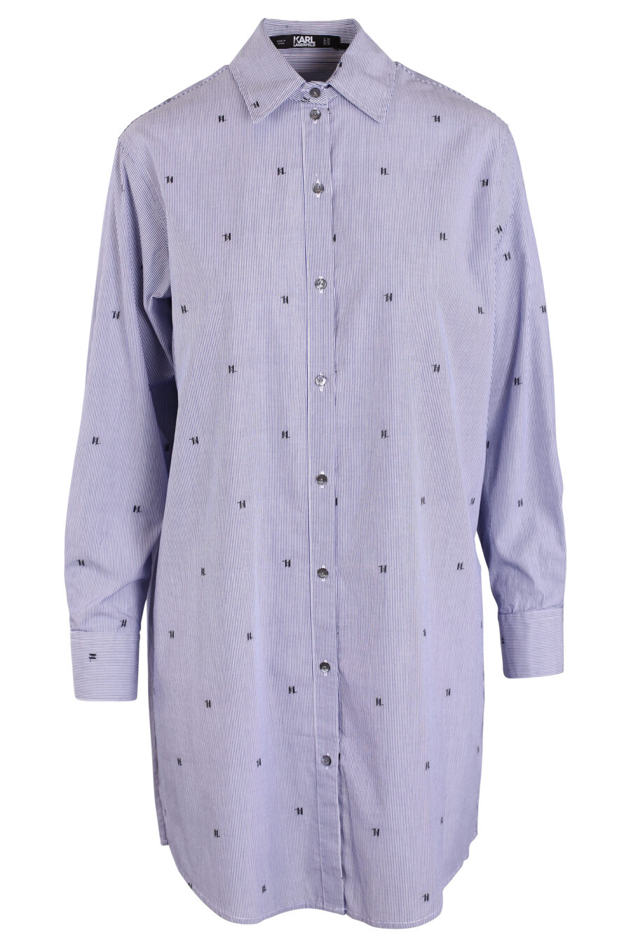 Chemise longue bleue avec mini "all over logo" - IMG 3427