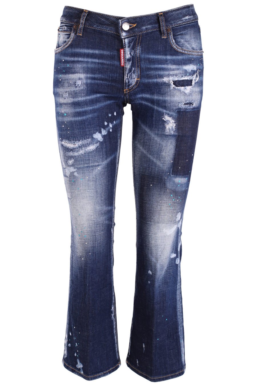 Blaue "bell bottom jean" Jeans mit Aufnäher - IMG 3737
