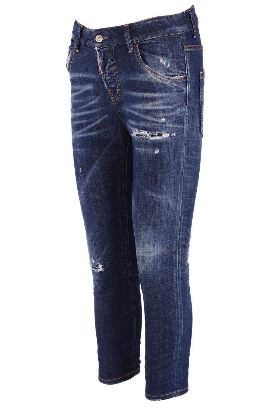 Gekürzte blaue Jeans mit gestickten Blumen für coole Mädchen - IMG 3750