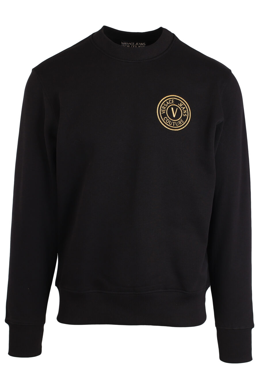 Schwarzes Sweatshirt mit kleinem runden goldenen Logo - IMG 3990