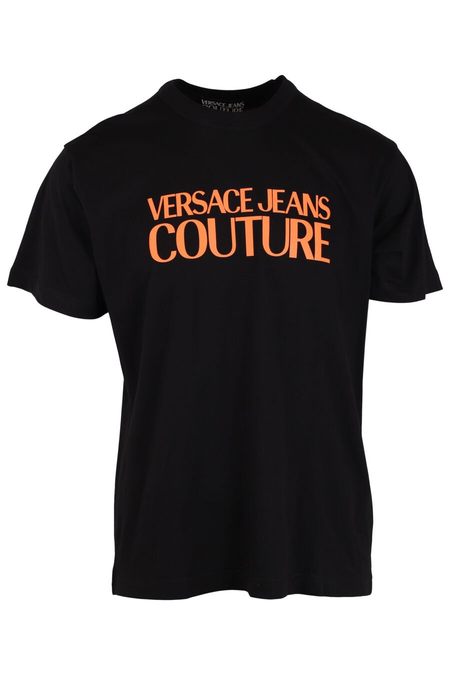 T-Shirt schwarz mit großem orangefarbenem Logo - IMG 4018