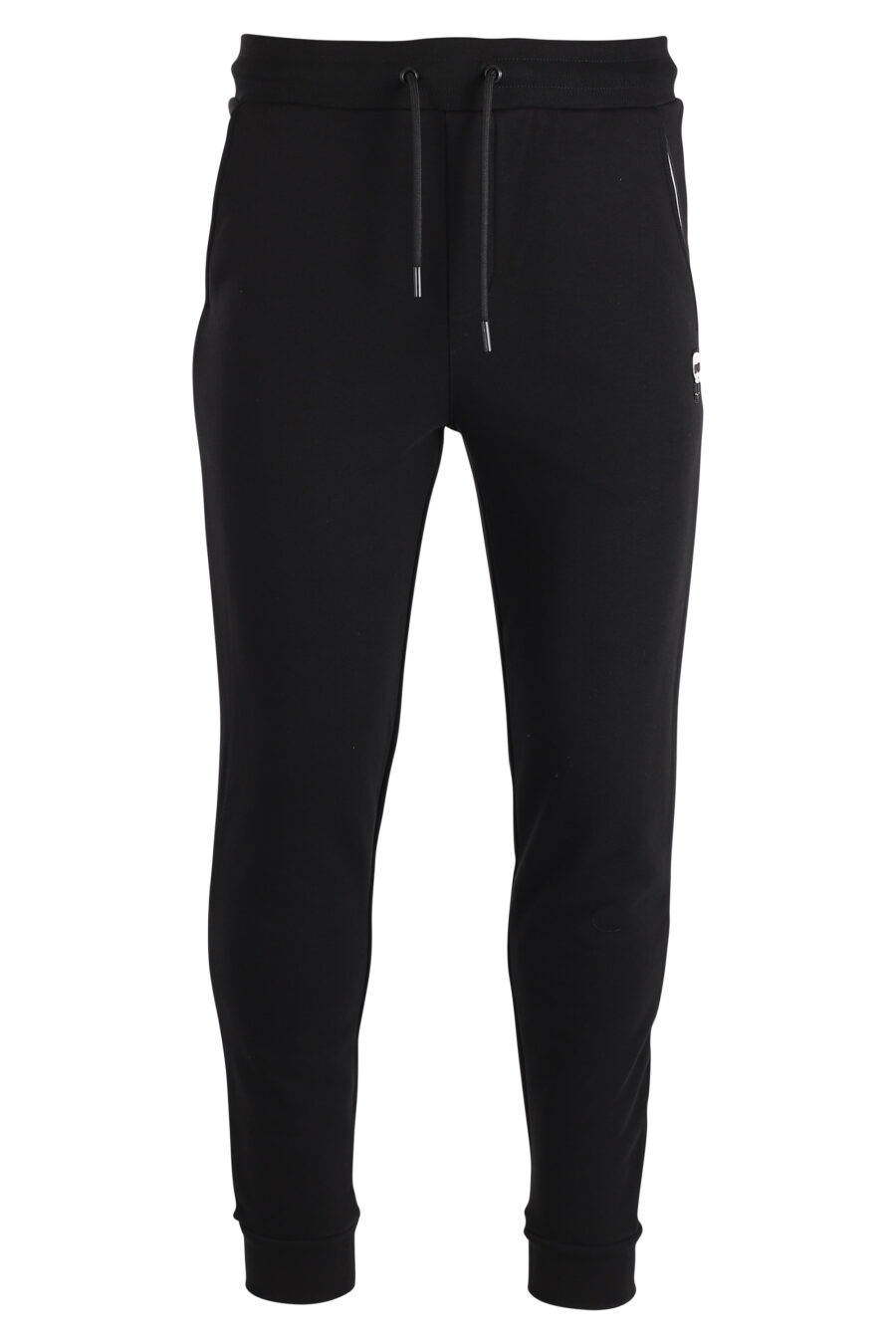Tracksuit bottoms black with mini rubber logo - IMG 4100