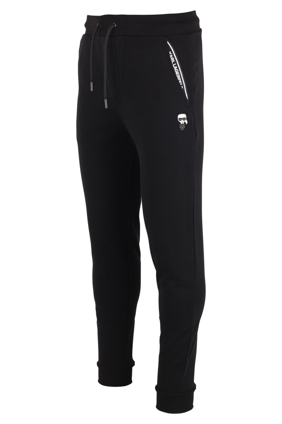 Tracksuit bottoms black with mini rubber logo - IMG 4101