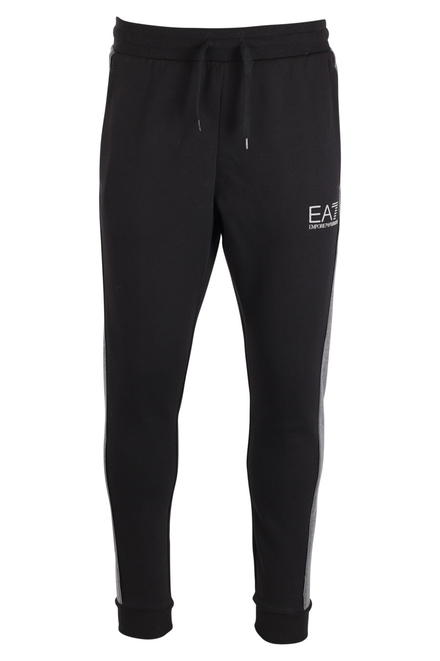 Pantalón de chándal negro con franjas grises y logo lateral "lux identity" - IMG 4105