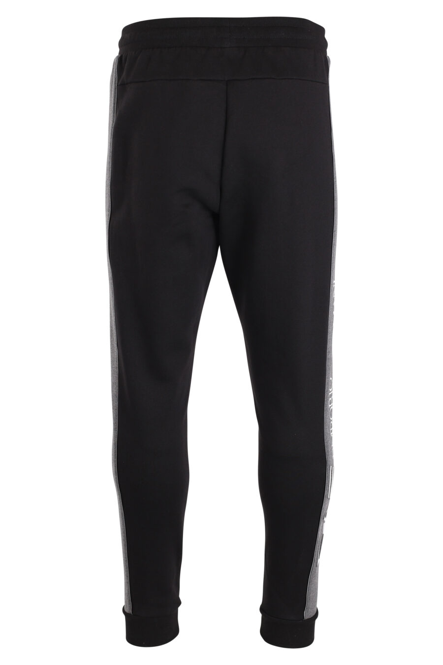 Pantalón de chándal negro con franjas grises y logo lateral "lux identity" - IMG 4108