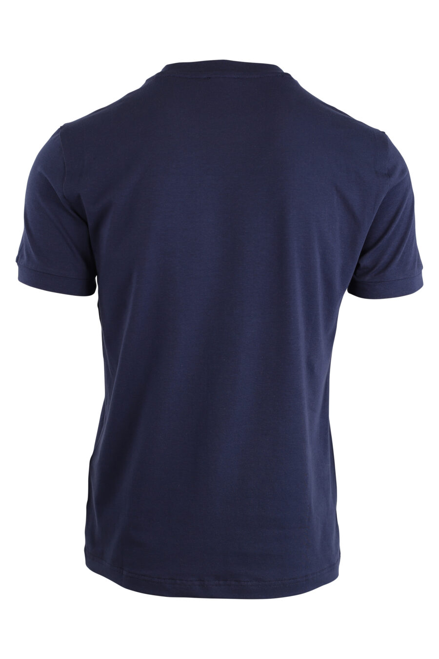 Camiseta azul oscuro con logo "lux identity" en cuadricula - IMG 4238