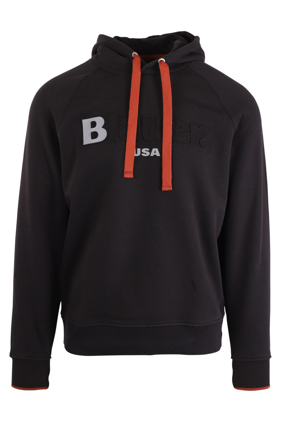 Sweatshirt preta com capuz e mistura de logótipos centrada - IMG 4258