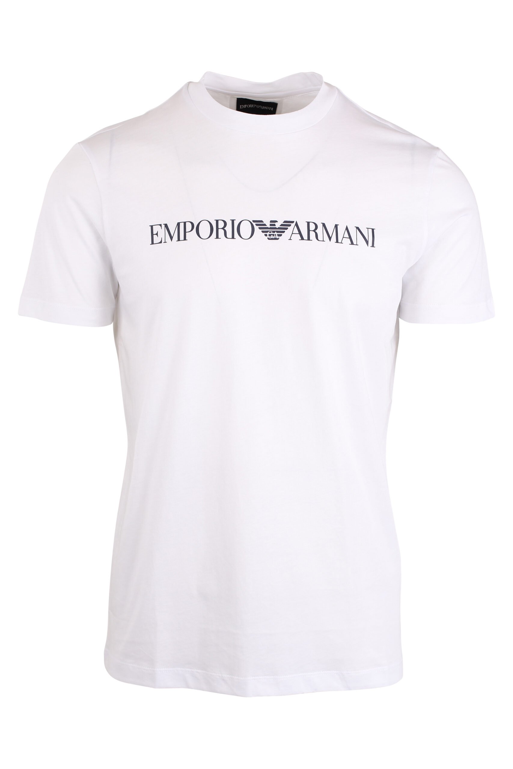 Emporio Armani - Camiseta blanca maxilogo letras negras BLS Fashion