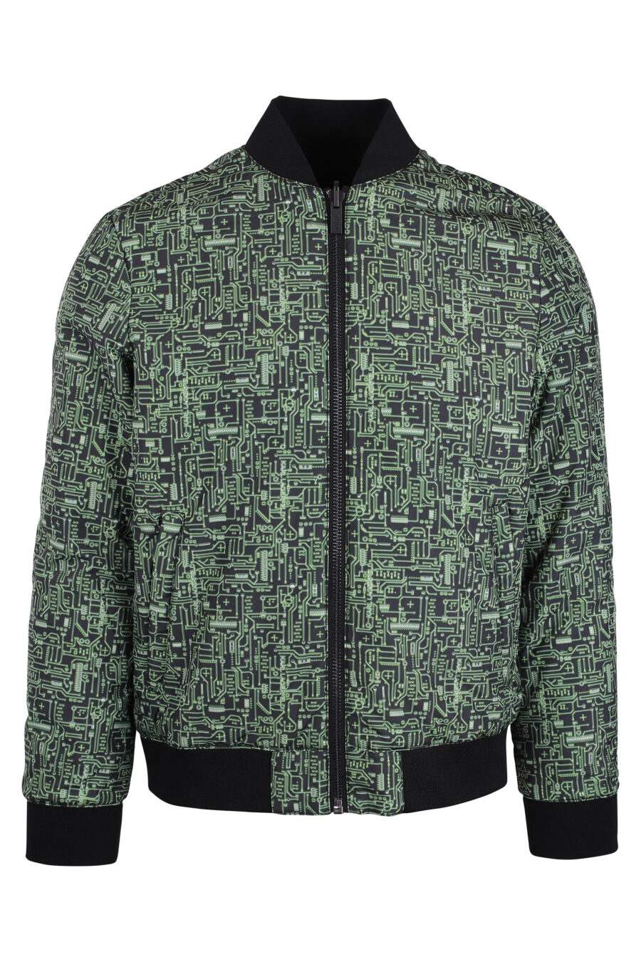 Reversible green and black printed bomber jacket - IMG 4295