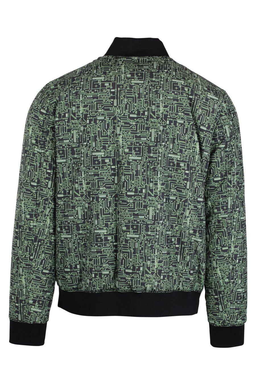 Reversible green and black printed bomber jacket - IMG 4296