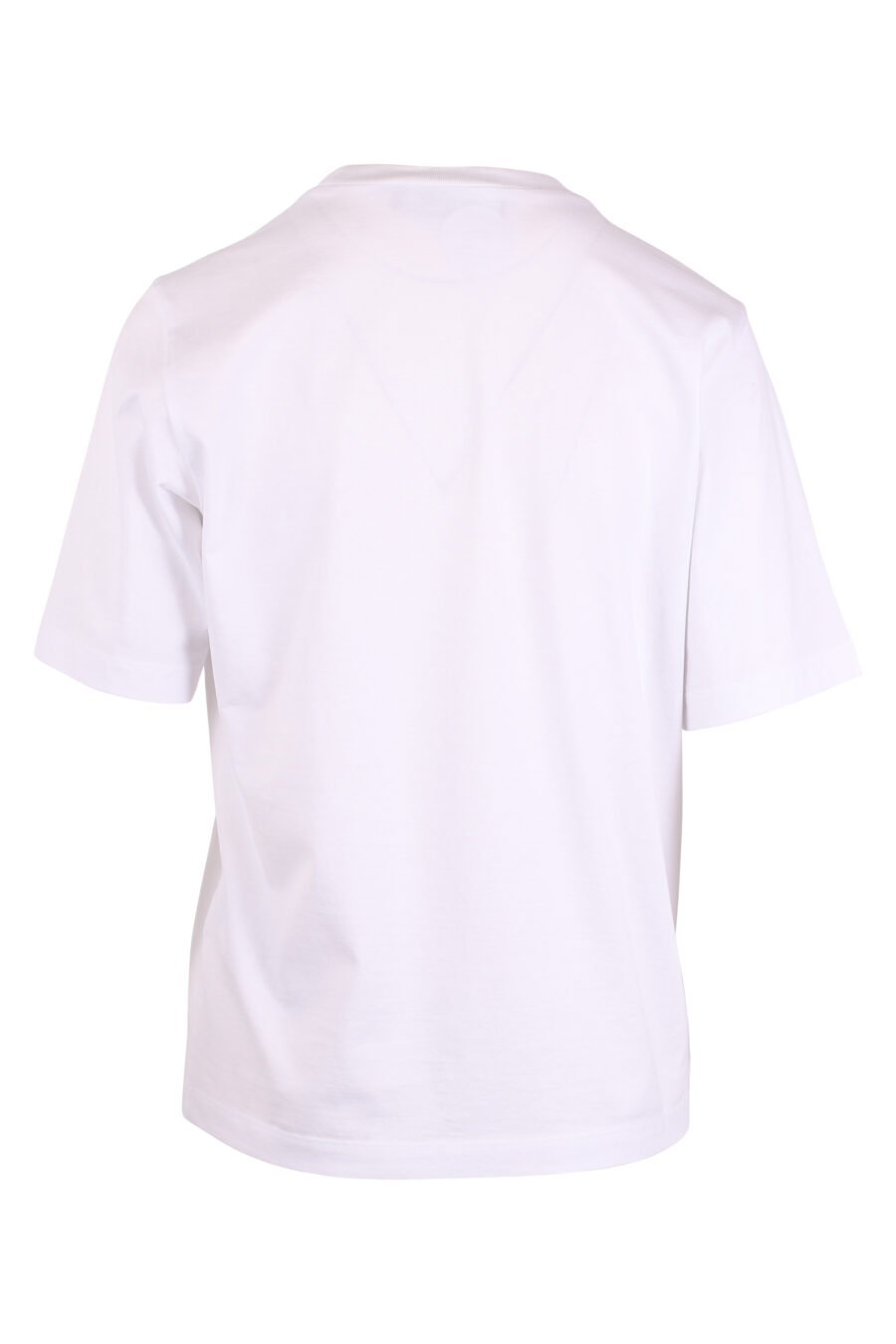 T-shirt blanc avec logo en forme de feuille caricaturale - IMG 4360
