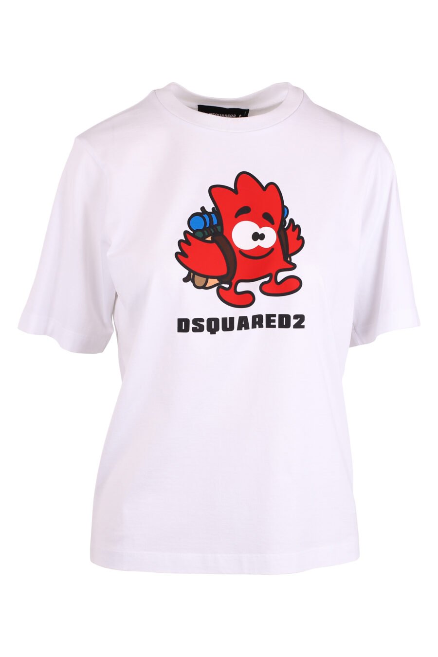 T-shirt blanc avec logo en forme de feuille caricaturale - IMG 4362