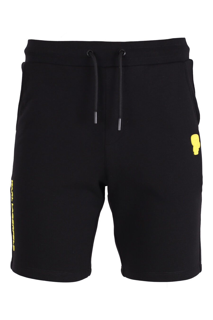 Pantalón corto de chandal negro con logo amarillo - IMG 4373