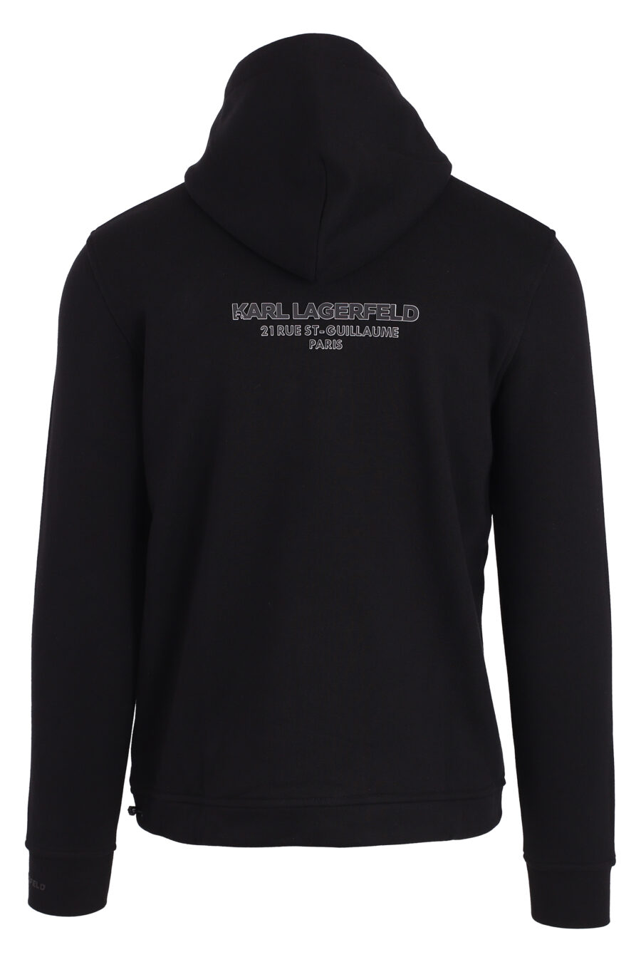 Black sweatshirt with hood and zip pocket with orange square logo - IMG 4729