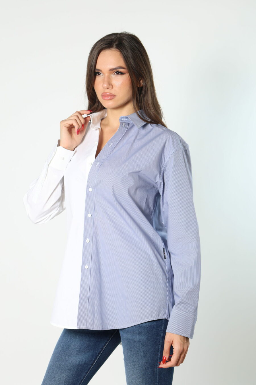 Two-coloured blue and white shirt - 8052865435499 392 scaled